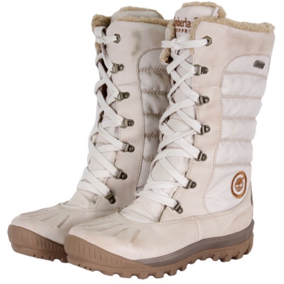 Tall Laceup Duck Boot In Bone 